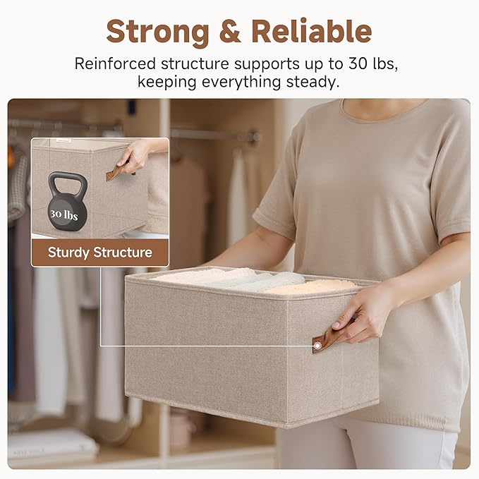 StorageWorks Shelf Baskets for Organization, Linen Closet Organizers and