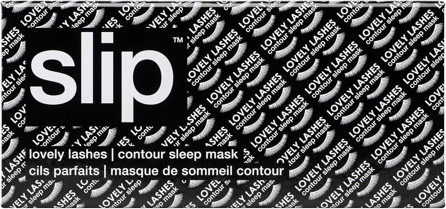 slip Contour Sleep Mask | 100% Pure Mulberry Silk, Ultra Soft | Contoured Design, Prevents Eye Pressure | Adjustable Strap, Ideal for Travel - Black