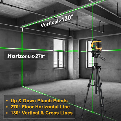 PREXISO Laser Level with Tripod & 2 Plumb Dots - 100 Ft Rechargeable Point Cross Laser Level Self Leveling - Plumb Spot Alignment Wide Angle Laser Line for Construction, Ceiling, Floor Tile