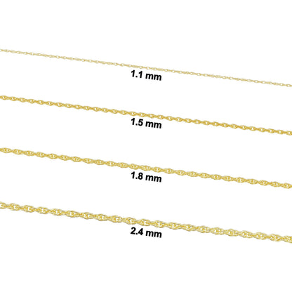 Kooljewelry Yellow Gold Plated Sterling Silver Replacement Rope Chain Necklace (1.1 mm, 20 inch)
