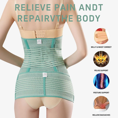 QFE Postpartum Belly Band for Pregnant Women C Section Recovery Must Haves Belly Belt Stomach Binder Abdominal Compression Post Partum Aurgery Momcozy Wraps Support After Birth Wrap Girdle Medium