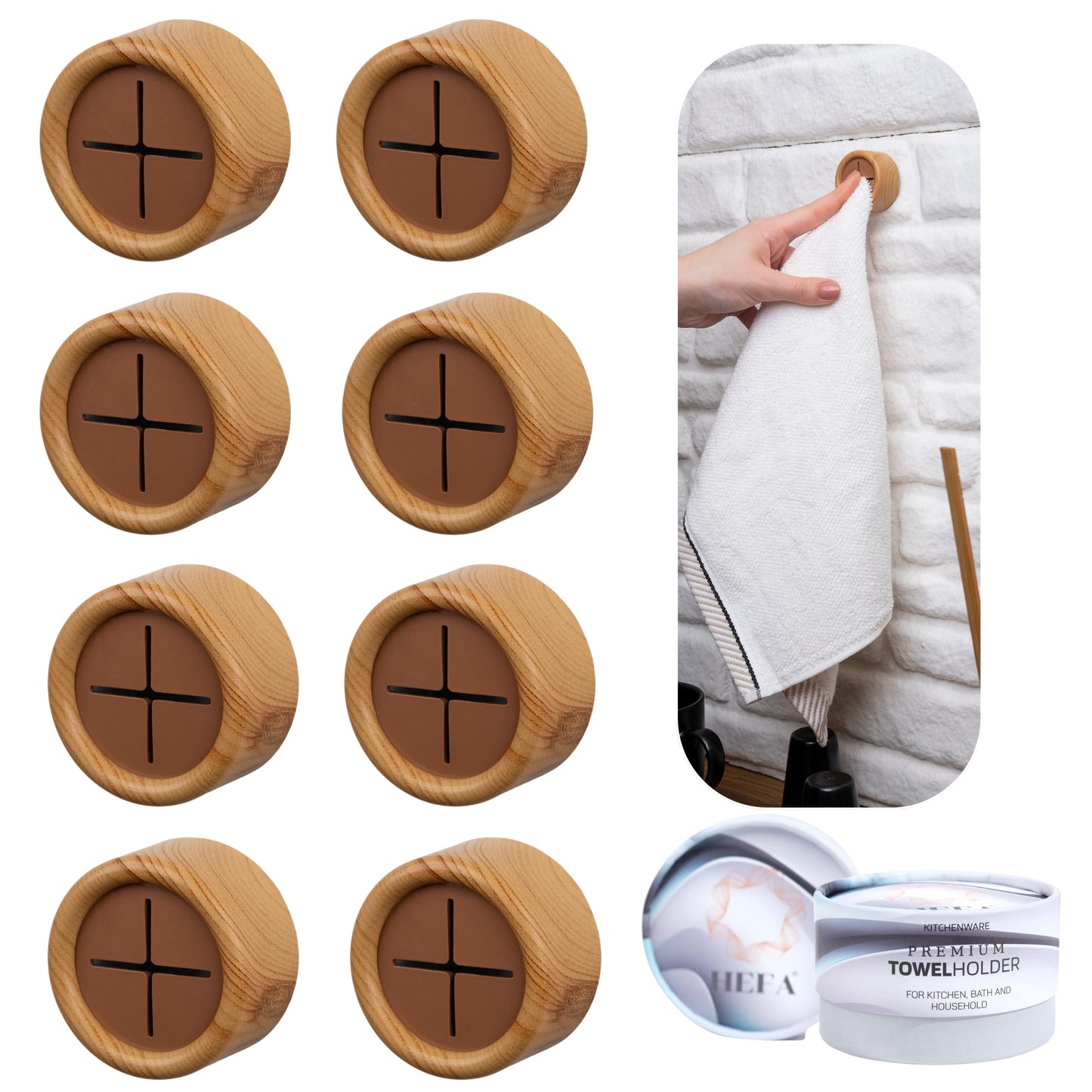 HEFA Towel Hooks, Towel Holder, Dish Towel Holder, Kitchen Organization, Kitchen Towel Hook, Kitchen Towel Holder, Hand Towel Holder, Kitchen Gadgets, Kitchen Essentials, Bathroom Accessories, 4 Pack