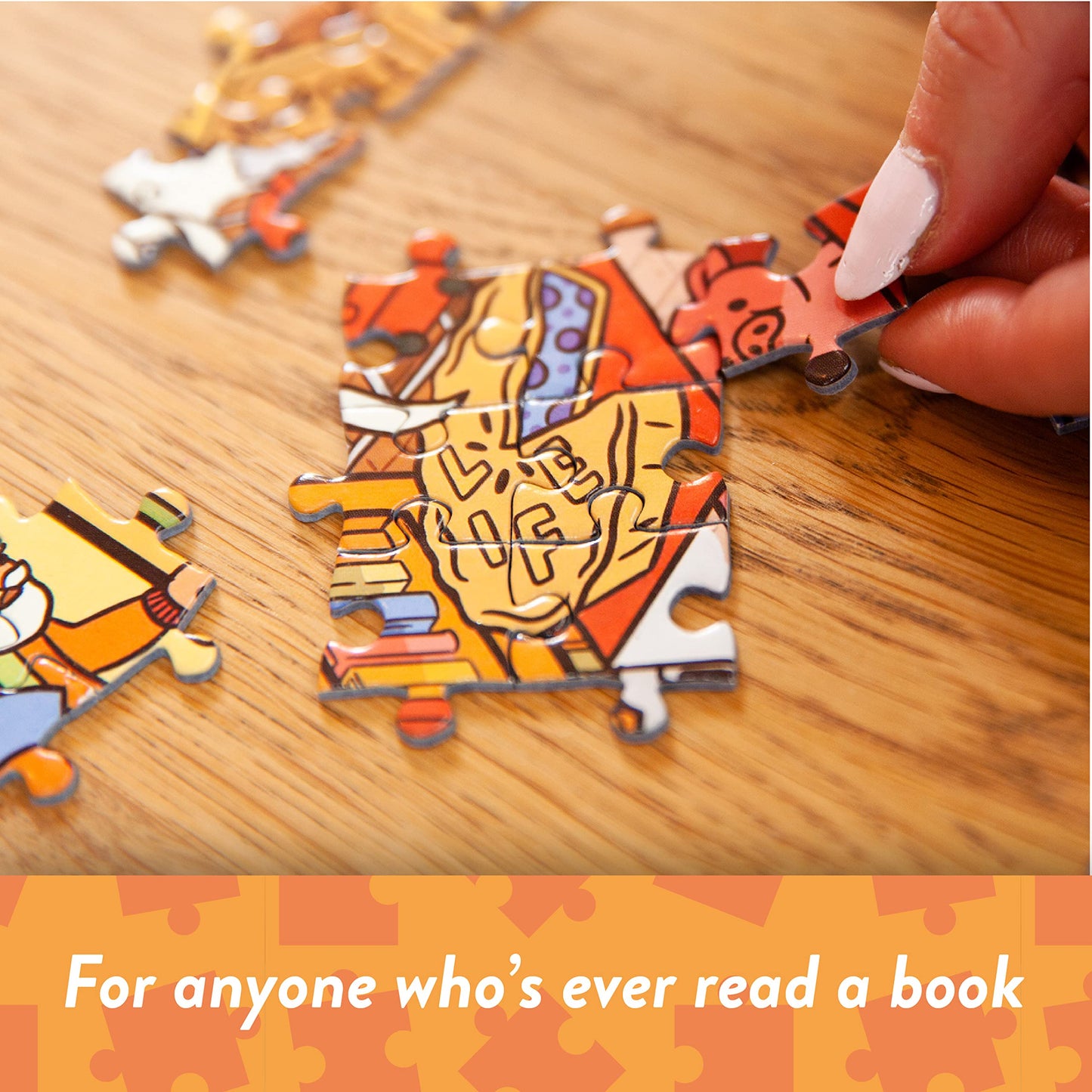 Mayhem in the Library: Jigsaw Puzzle with 101 Hidden Book Titles to Discover, for Book Lovers and Readers