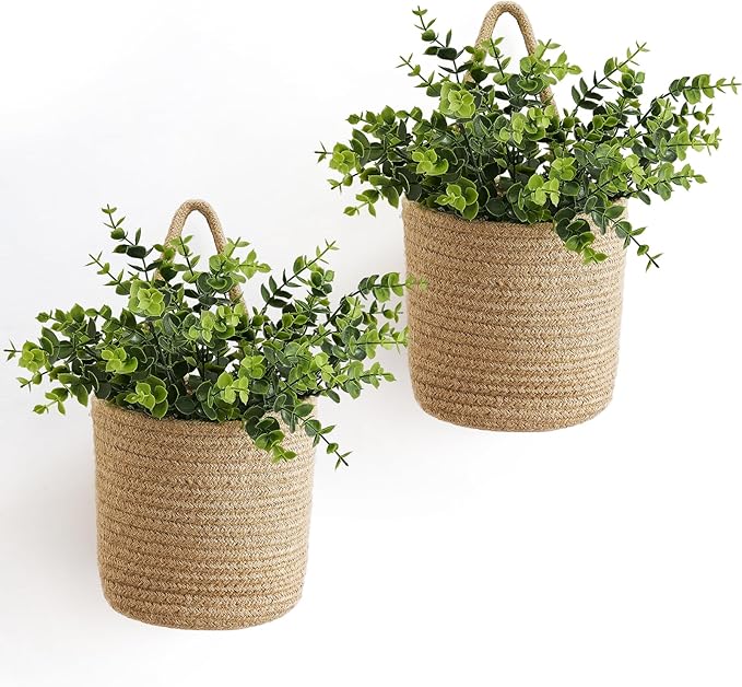 Dahey 2 Pack Wall Hanging Rope Basket