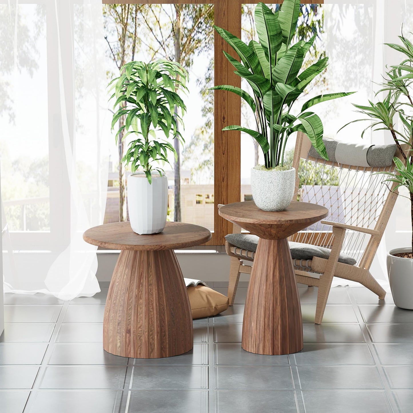 Xyulmeo Corner Metal Plant Stand Set of 2 Indoor, Anti-Rust Small Flower Pot Stand, Mid Century Modern Plant Holder, Round Single Plant Stool Shelf, for Home, Patio, Garden, Balcony, Outdoor, Gold