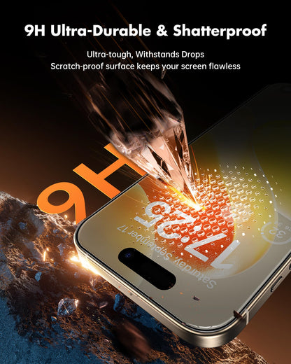 UNBREAKcable Privacy Screen Protector for iPhone 14/ iPhone 13/13 Pro, Tempered Glass [True 28°Anti Spy] [9H Hardness] [Case Friendly] Private Protector for iPhone 6.1" - 2 Pack