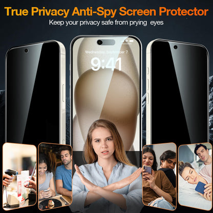[2 Pack] Privacy Screen Protector for iPhone 11/XR, YMHML Tempered Glass Anti-Spy Bubble Free Case Friendly Easy Installation Film for iPhone 11/XR 6.1 Inch
