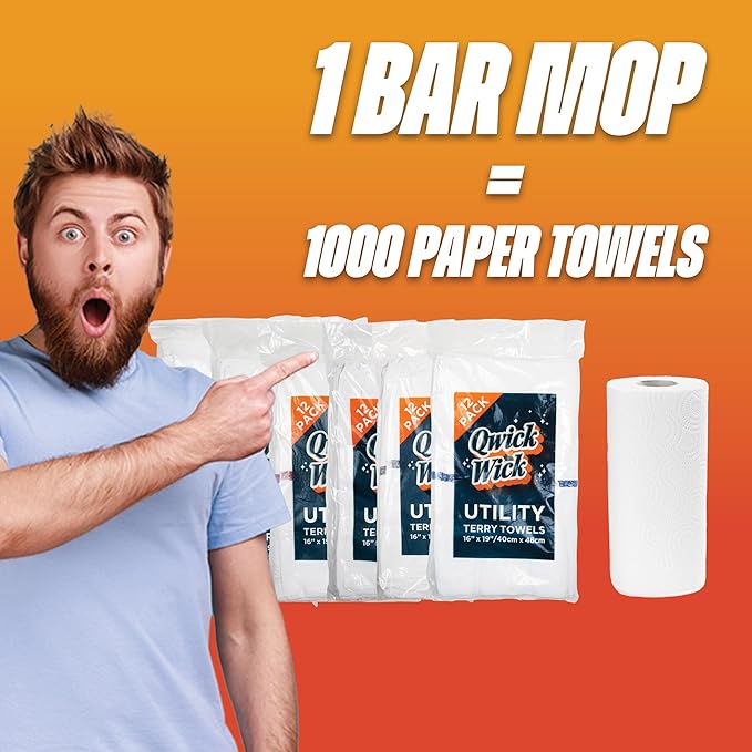 Arkwright Qwick Wick Bar Mop Towels Bulk