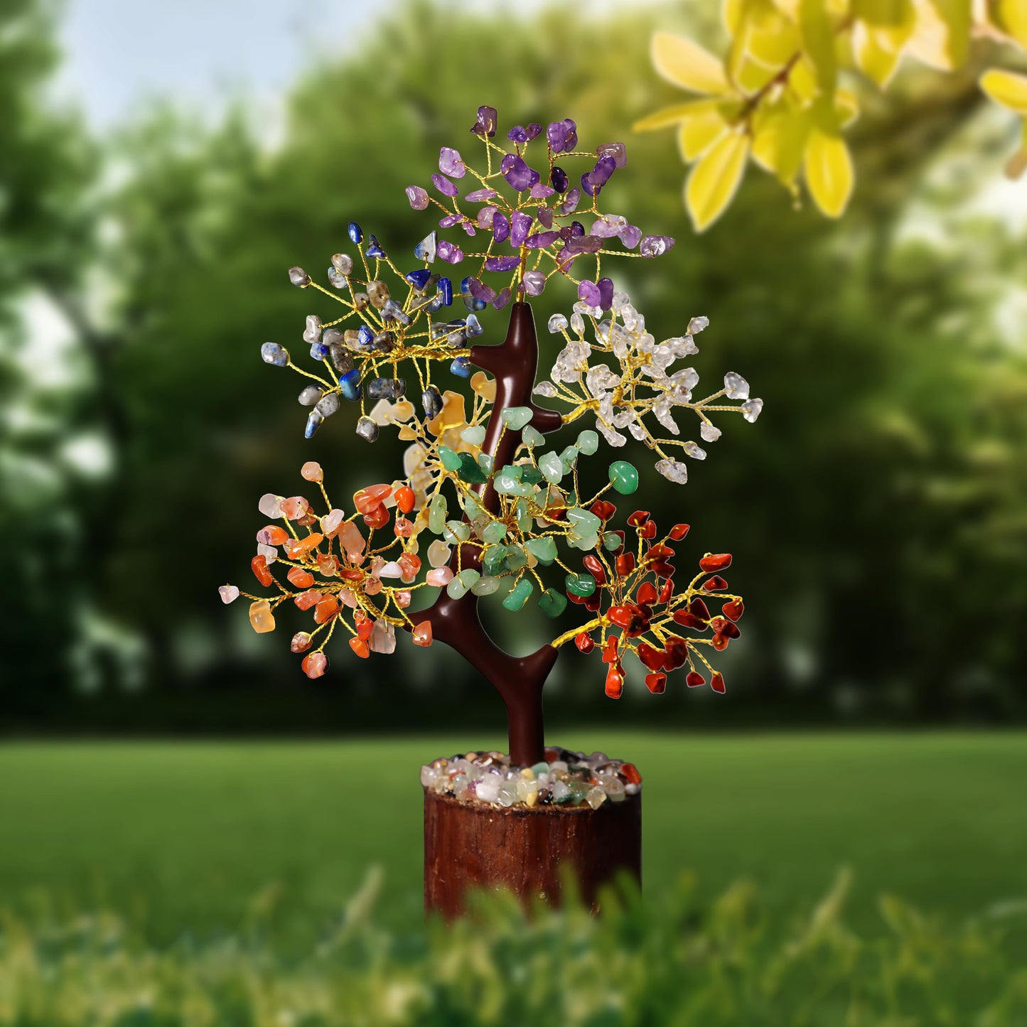 Crystal Tree of Life 7 Chakra Healing Crystals Trees for Home Decor, Office Desk Decor Artificial Bonsai Tree for Positive Energy, Money, Good Luck Birthday Gifts for Women, Mom