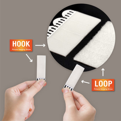 MOVELYST 240-Pairs(480 Strips) Medium Picture Hanging Strips Heavy Duty, Removable Hook and Loop Tape, Waterproof Adhesive Strips for Frame Hanging