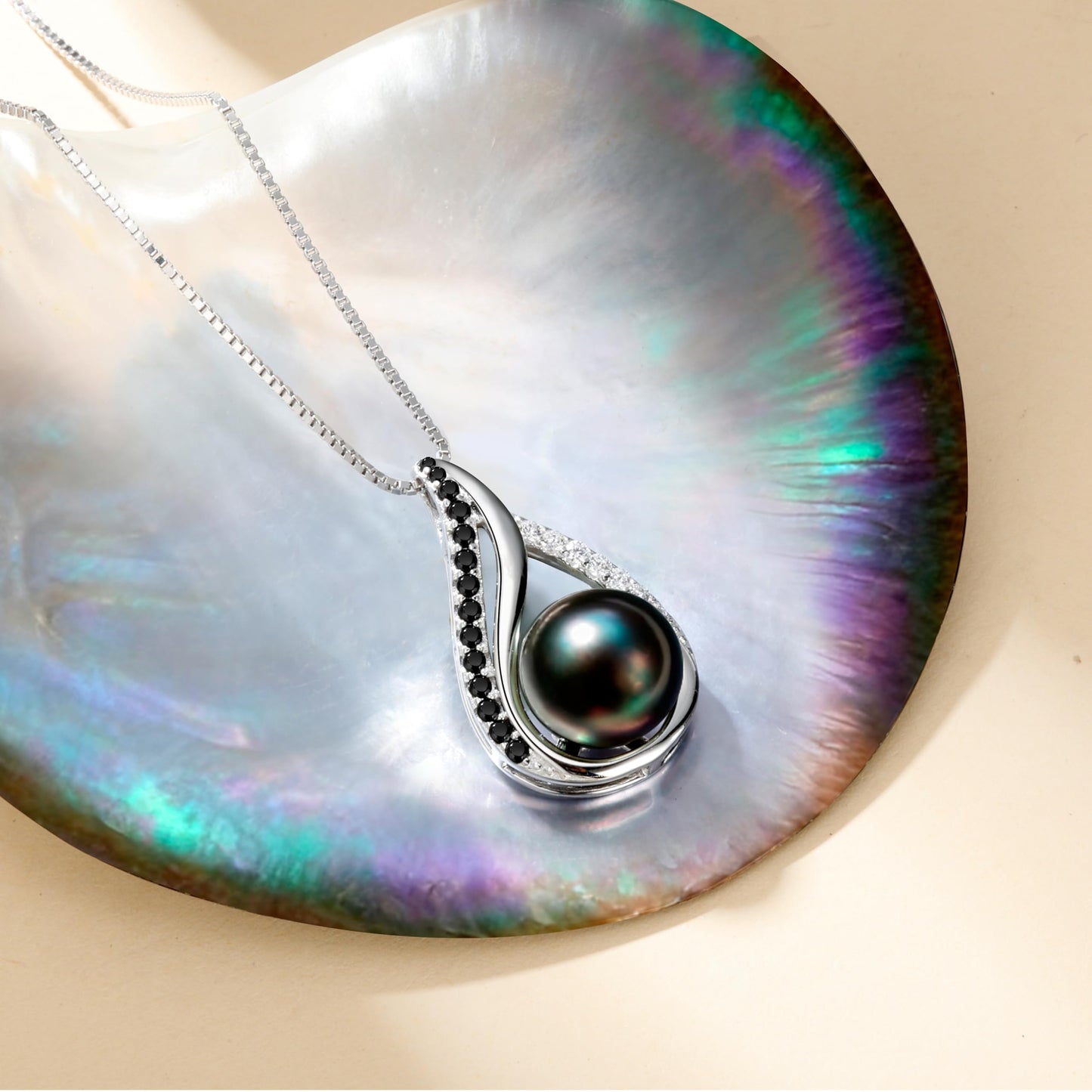 NONNYL Valentines Gifts For Women Her -Wife- Mothers Day Gifts-Real Tahitian-Pearl-Necklace, Anniversary Birthday Gifts for Wife Christmas - Companion Necklace For Women Luxury Fine Jewelry