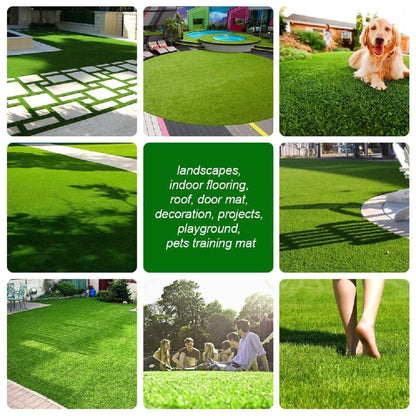 GRASS EXPRESS Artificial Grass Turf, 10ft x 12ft (120 ft²) 20mm Pile Height Indoor Outdoor Synthetic Realistic Faux Fake Astroturf Rug Carpet Mat for Balcony Decor Playground Patio Dogs