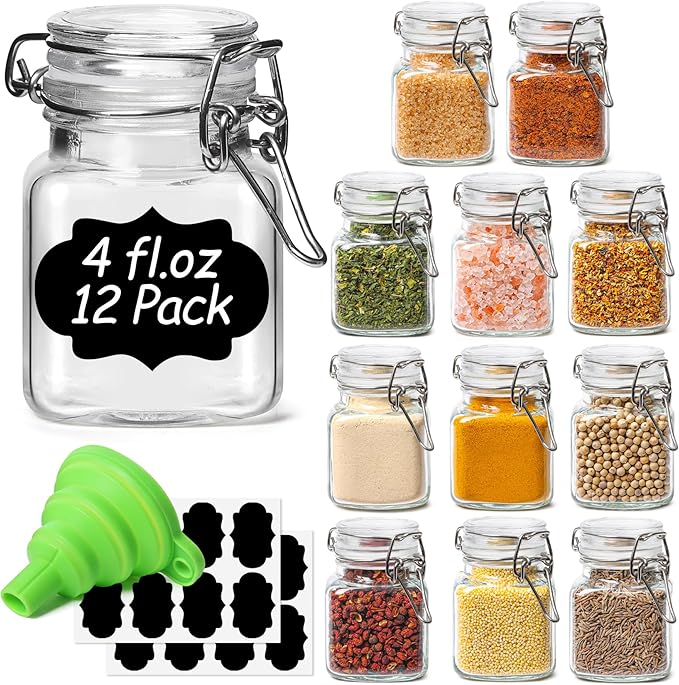 ComSaf 4 oz Glass Jars with Lid, Spice Jars, Small Mason Jar, Canning Jar