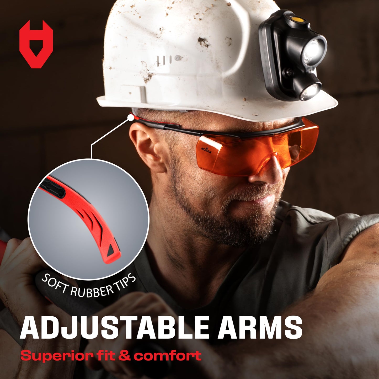 NoCry Blue Light Blocking Safety Glasses Over Eyeglasses with 100% UV Protection — UV Light Protection with Anti-Fog & Anti-Scratch Lenses; ANSI Z87.1 Certified — Adjustable Temples with Anti-Slip Tip