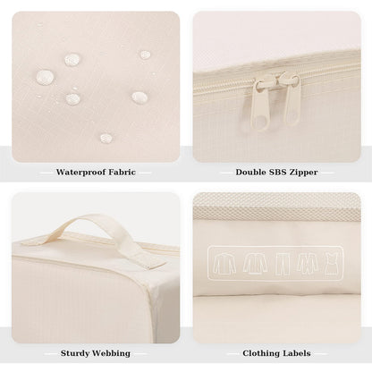 Travel Organizer,Mossio 6 Piece Various Size Durable Packing Cubes Pouch Beige