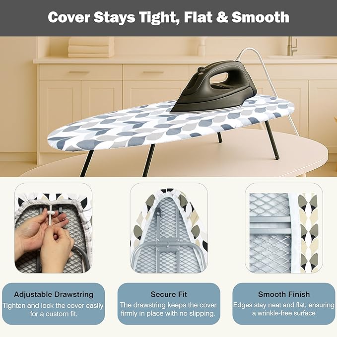 Small Ironing Board Cover and Pad 12"x32" Small Iron Board Cover