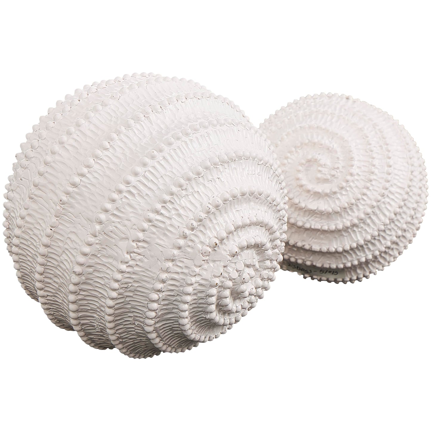 Deco 79 Resin Coral Decorative Sculpture Textured Home Decor Statues with Dimensional Ball Details, Set of 2 Accent Figurines 6", 5" H, Cream