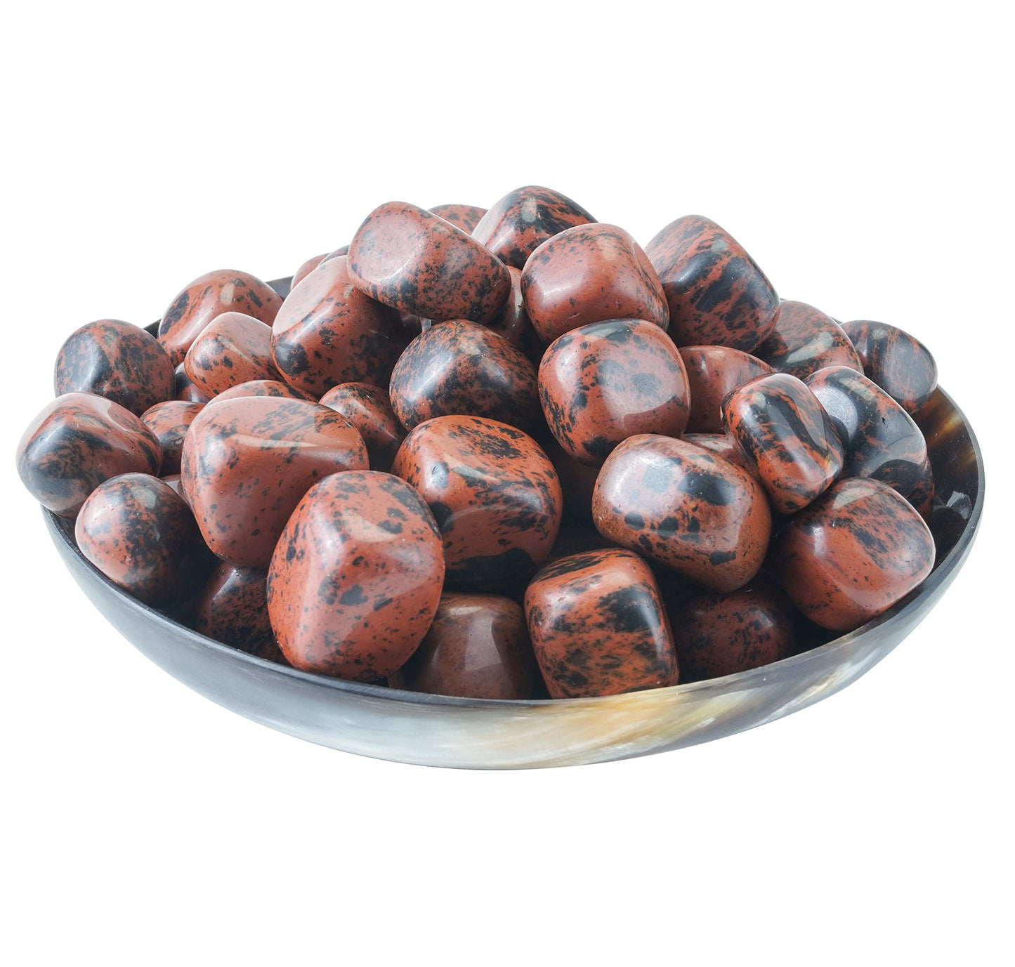"ZAICUS Mahogany Obsidian Tumbled Stones Bulk, Crystals Bulk for Healing Polished Natural Crystal Stones for Vase Filler Rock Collecting, Decorative Fountain & Home Dcor, 2025 mm, 1 lb"