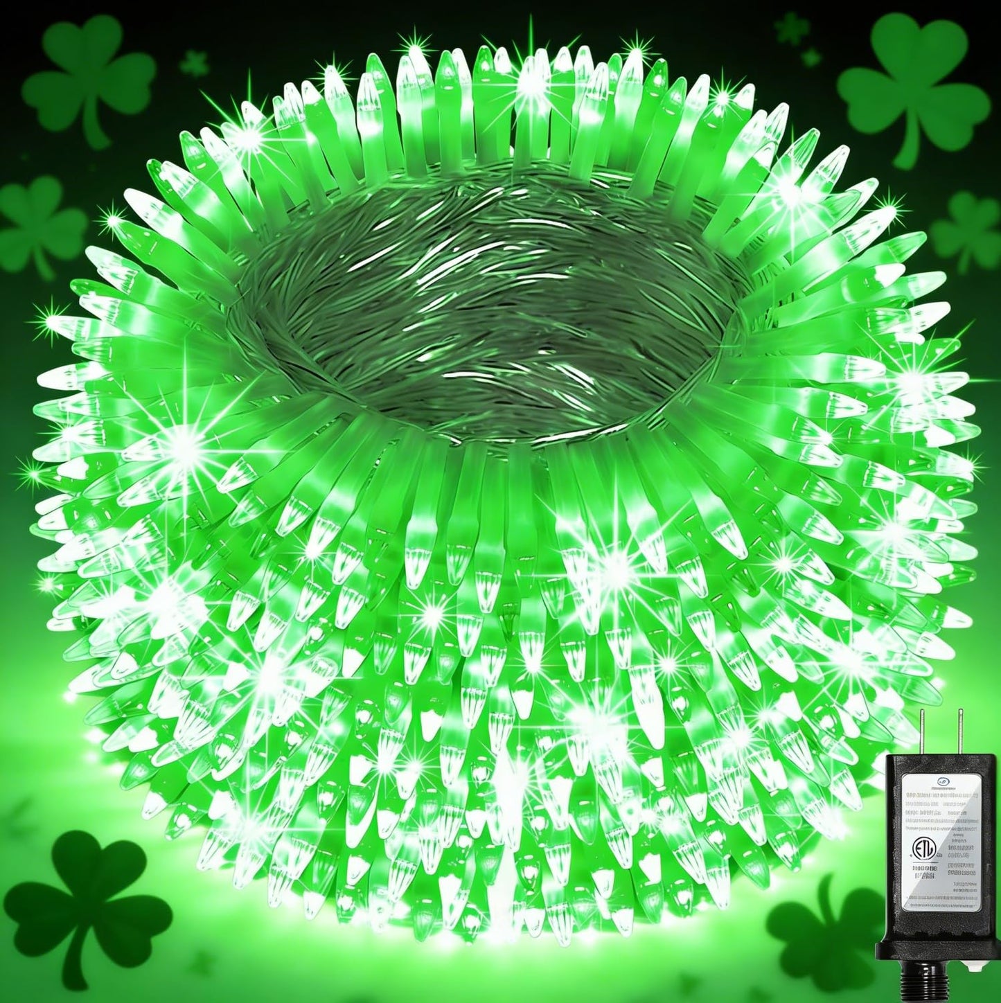 QUHUATU 300LED Chrstmas Lights, 75ft Indoor Outdoor Christmas String Lights with 12 Modes, Green Christmastree Lights with Timer Dimmable Connectable for Fence Garden Xmas Wedding Party Decor Green