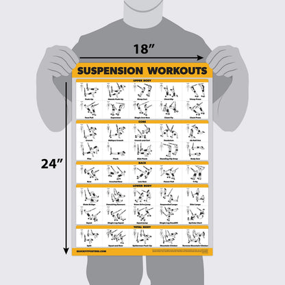 Palace Learning 3 Pack Suspension Workout Posters - Volume 1, 2 & 3 - Exercise Charts (LAMINATED, 18" x 24")
