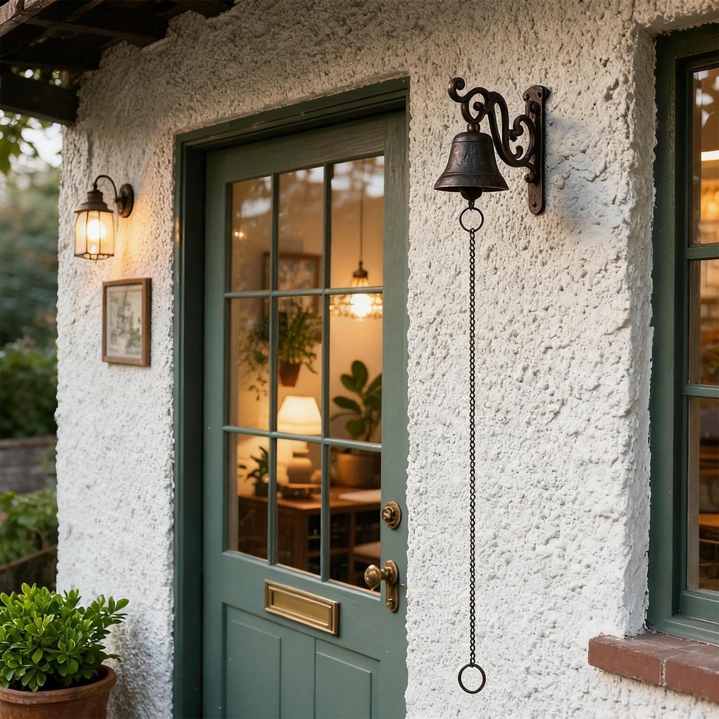Jieting Cast Iron Dinner Bell, Rustic Farmhouse Wall Mounted Bell
