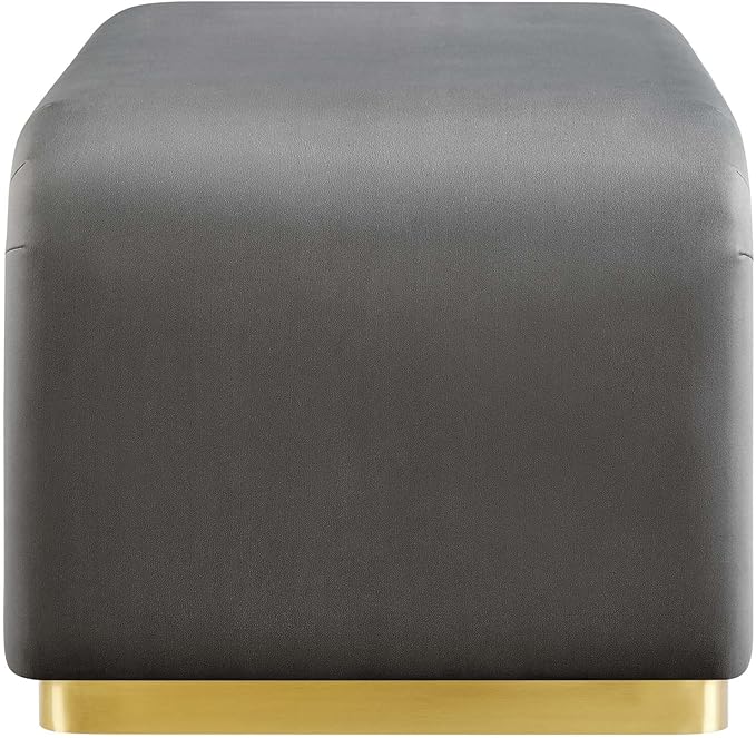 Modway EEI-6735-BRA-STG Koda Performance Velvet Waterfall Ottoman, Brass Storm
