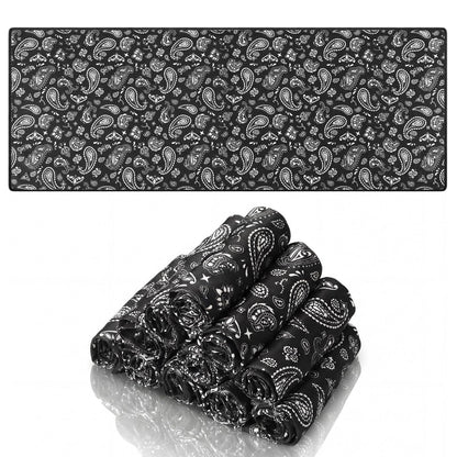 Redbaker 12 Pack Paisley Cooling Towels, 12 x 32 in Breathable Soft Cooling Towels Bulk for Neck and Face Microfiber Ice Rags for Gym Yoga Golf Sport Running (Blue and Black)