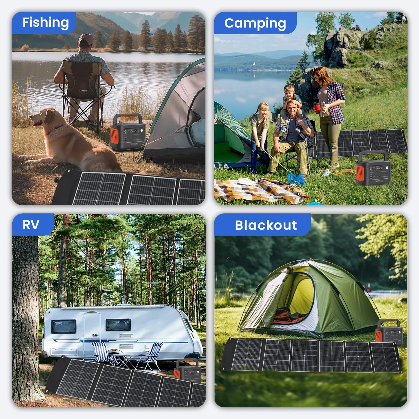 wagnation 200 Watt Portable Solar Panel, Foldable Solar Panel Charger with Kickstands, QC3.0 USB-A USB-C & MC4 Output for Phone/Power Bank/Power Station, IP65 Waterproof for Camping Hiking RV Blackout