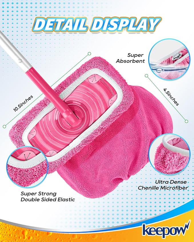 Keepow 8 Pack Reusable Mop Pads Compatible
