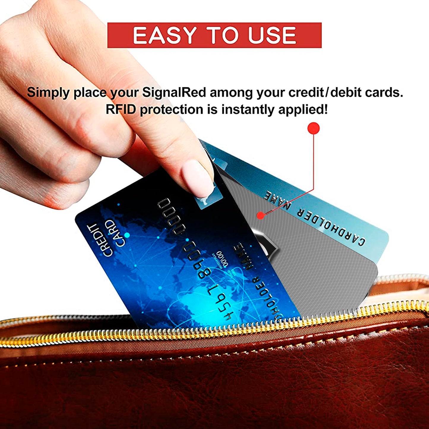 SaiTech IT 5 Pack RFID Blocking Cards, One Protects Entire Wallet Purse, NFC Contactless Bank Debit Credit Card Protector ID ATM Guard - Grey