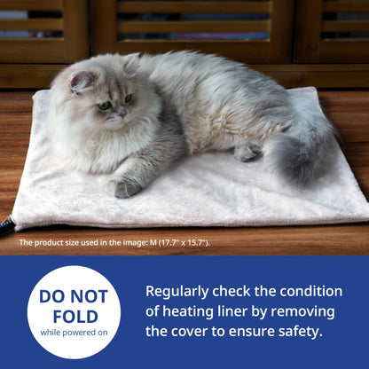 NICREW Pet Heating Pad for Dogs and Cats, Heated Cat Bed with Steel-Wrapped Cord and Soft Fleece Cover, 17.7 x 15.7 Inches, 30 Watts