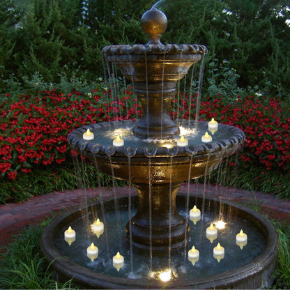 Yakpo 96 Pack Waterproof LED Floating Tea Lights, Flameless Flickering Battery Operated Outdoor Tealight Candles, White Water LED Votive Candle Bulk for Wedding Centerpiece Vase Halloween Decorations