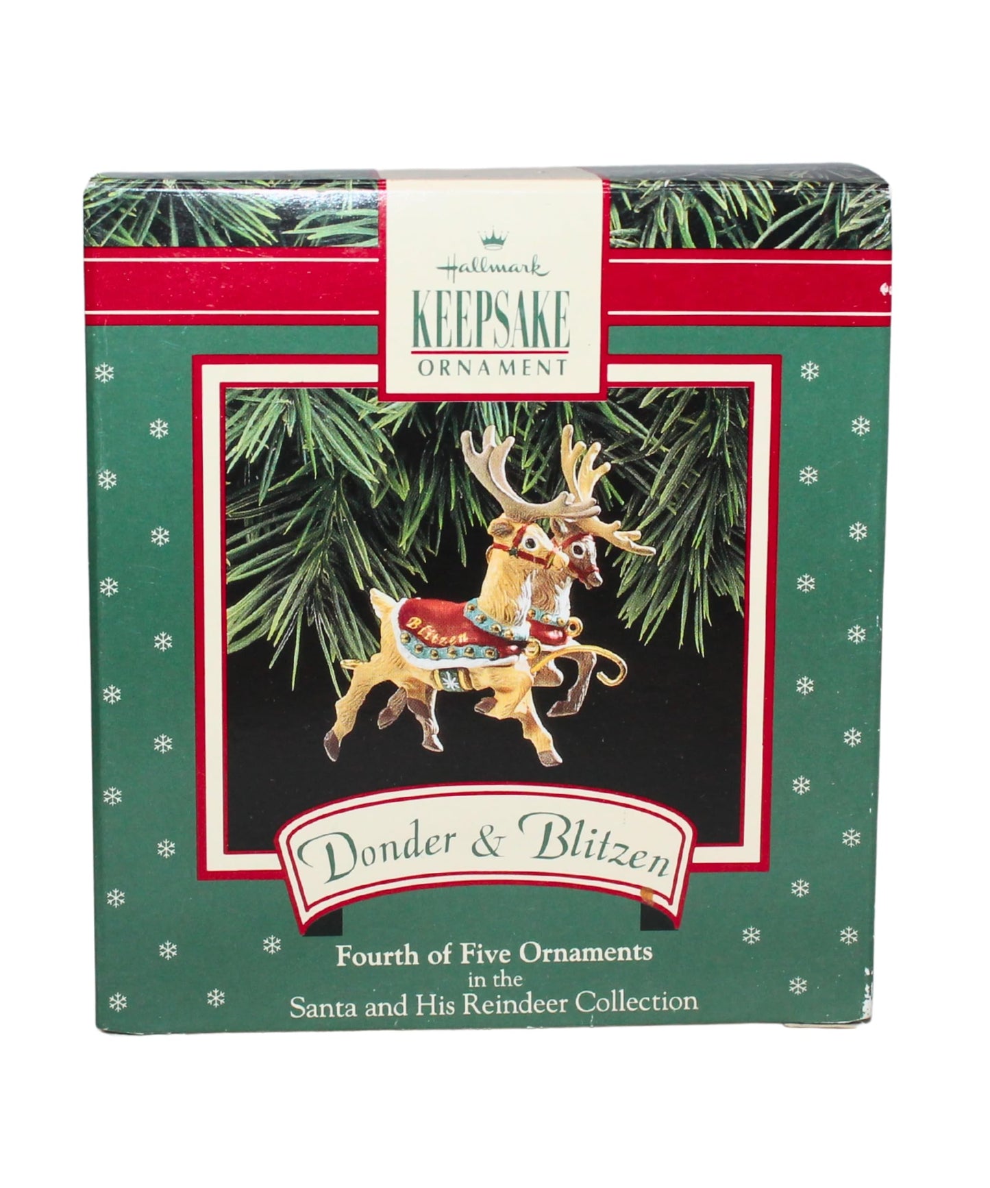 Hallmark 1992 Santa and Reindeer, Donder Blitzen - Keepssake Ornament