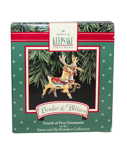 Hallmark 1992 Santa and Reindeer, Donder Blitzen - Keepssake Ornament
