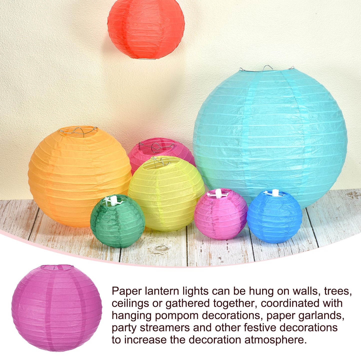MECCANIXITY 3PCS Paper Lanterns Decorative, 12 Inch Deep Red Round Hanging Ball Lantern Chinese Lanterns for Home Decor, Birthday, Wedding,Christmas Party