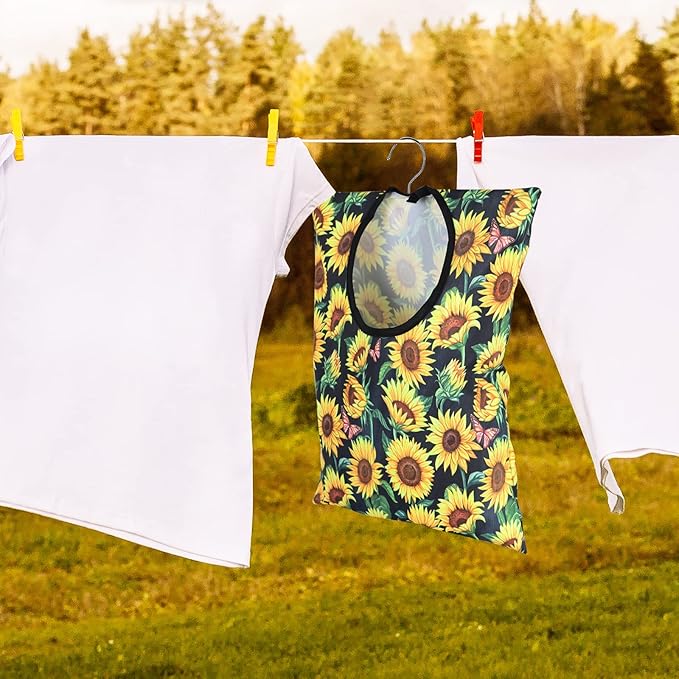 2 Pcs Sunflower Clothes Pin Bag Clothespin Bag Holder Clothespin Holder 15 X 11