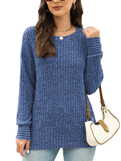 JomeDesign Sweaters for Women Long Sleeve Shirts Crew Neck Sweatshirt Lightweight Casual Tunic Tops