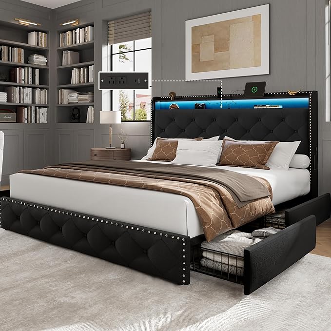 LARMACE Queen Size Bed Frame