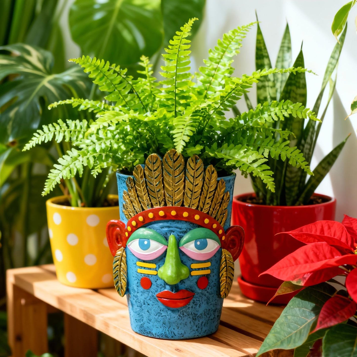 U WONDERFUL Unique Plant Pots - Abstract Picasso Face Flower Pot, Funky Planters for Indoor Plants, Cool Head Planter for Outdoor Garden & Home Decor