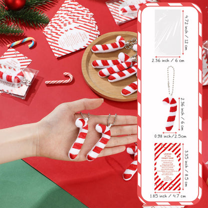 Soulchen 24 Set Christian Christmas Ornaments Bulk Candy Cane Ornaments with The Legend of The Candy Cane Cards for Church Christmas Stocking Stuffers Party Favor