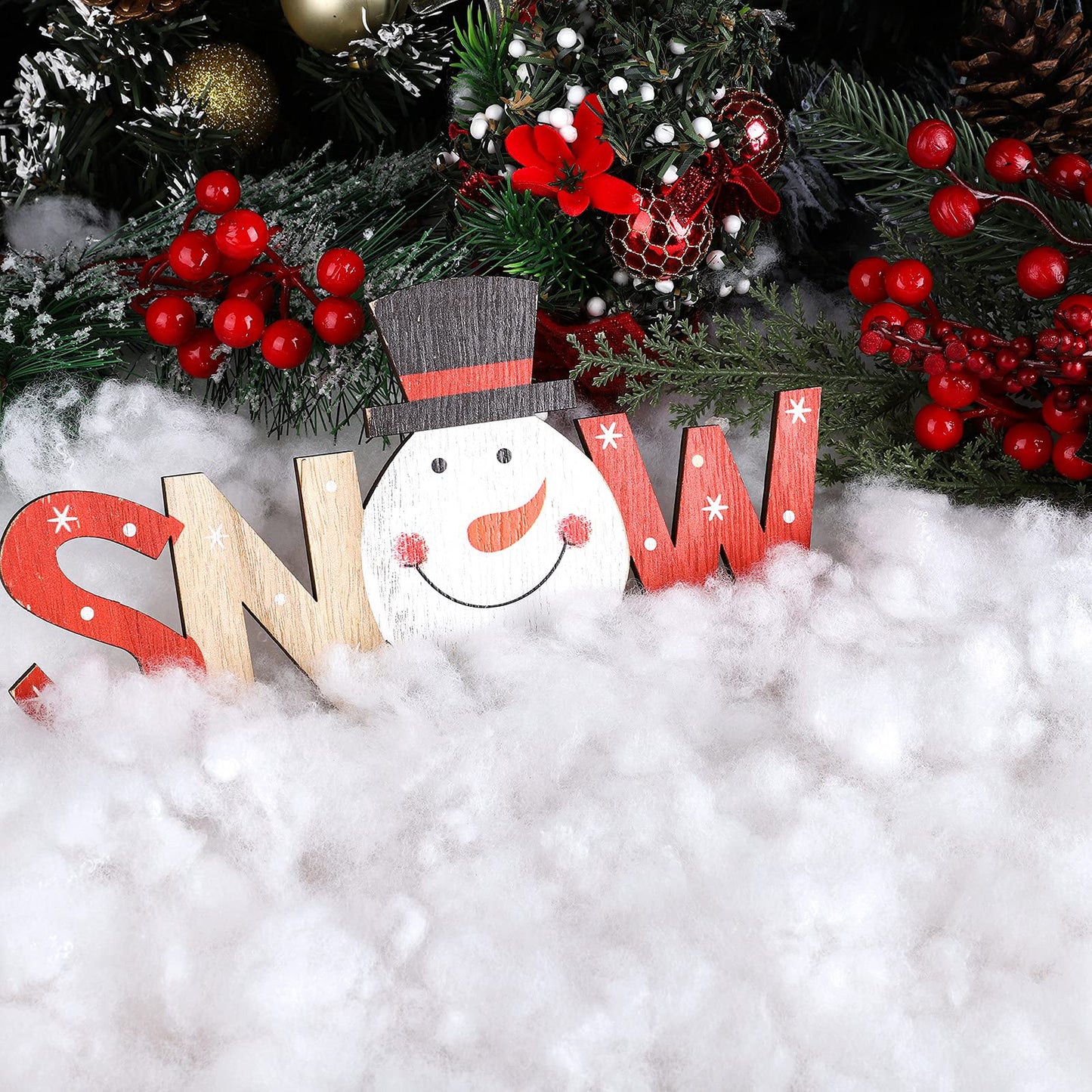 Ruisita 4 Bags Christmas Fake Snow Artificial Snow 35.3 Ounces Fluffy Snow Fiber for Snow Blanket, Christmas Tree Decoration, Holiday and Winter Displays