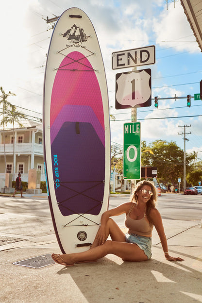 Roc Inflatable Stand Up Paddle Board 10' 6" with Premium SUP Paddle Board Accessories, Wide Stable Design, Non-Slip Comfort Deck for Youth & Adults (Violet)