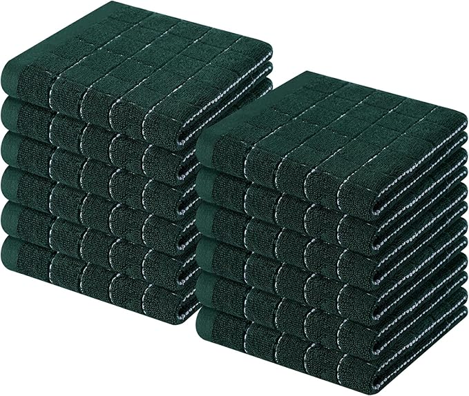 Homaxy 100% Cotton Terry Kitchen Dish Cloths, Ultra Soft and Absorbent Dish