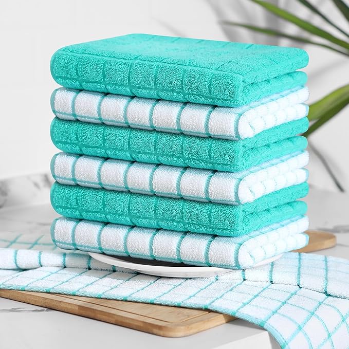 Homaxy Premium Cotton Kitchen Towels 16"x 28", Large Natural Ring Spun 390 GSM