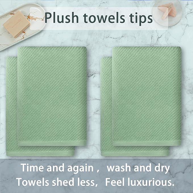 VOOVA & MOVAS Green Bath Towels