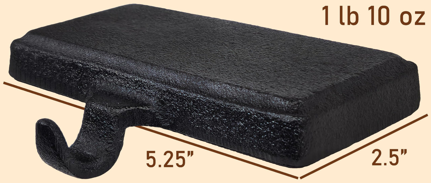 Lulu Decor Black Christmas Stocking Holders for Mantle set of 2 - Heavy Cast Iron Weighted Strong & Sturdy - Low Profile Flat Base Stocking Hooks, Simple Design for Mantle Decor Weighs 1 lb 10 oz each