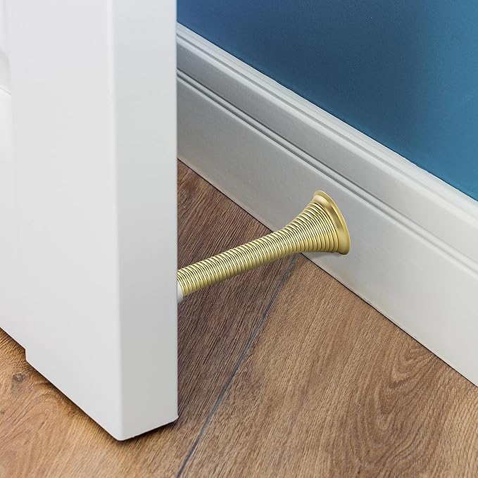 Ravinte Door Stoppers, 48 Pack Gold Spring Door Stops with Rubber Bumper, Door Stoppers for Bottom of Door