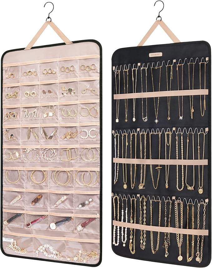 BAGSMART Hanging Jewelry Organizer Storage Roll
