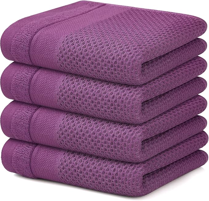 Homaxy 100% Cotton Waffle Weave Kitchen Towels, 13 x 28 Inches Super Absorbent
