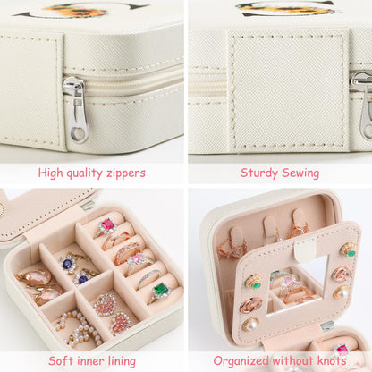 AYGXU Travel Jewelry Case for Women, Girls, and Teens - Teacher Appreciation Gifts, Jewelry Organizer Box With Initial A, White